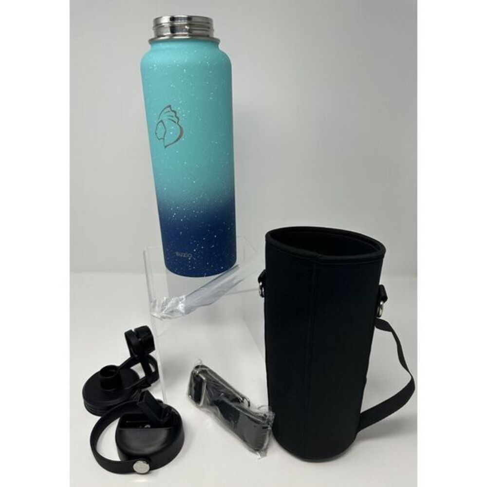 Buzio 40oz Water Bottle‎ Teal and Blue Ombre